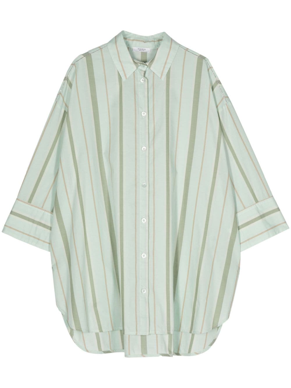 Peserico striped cotton shirt - Green von Peserico