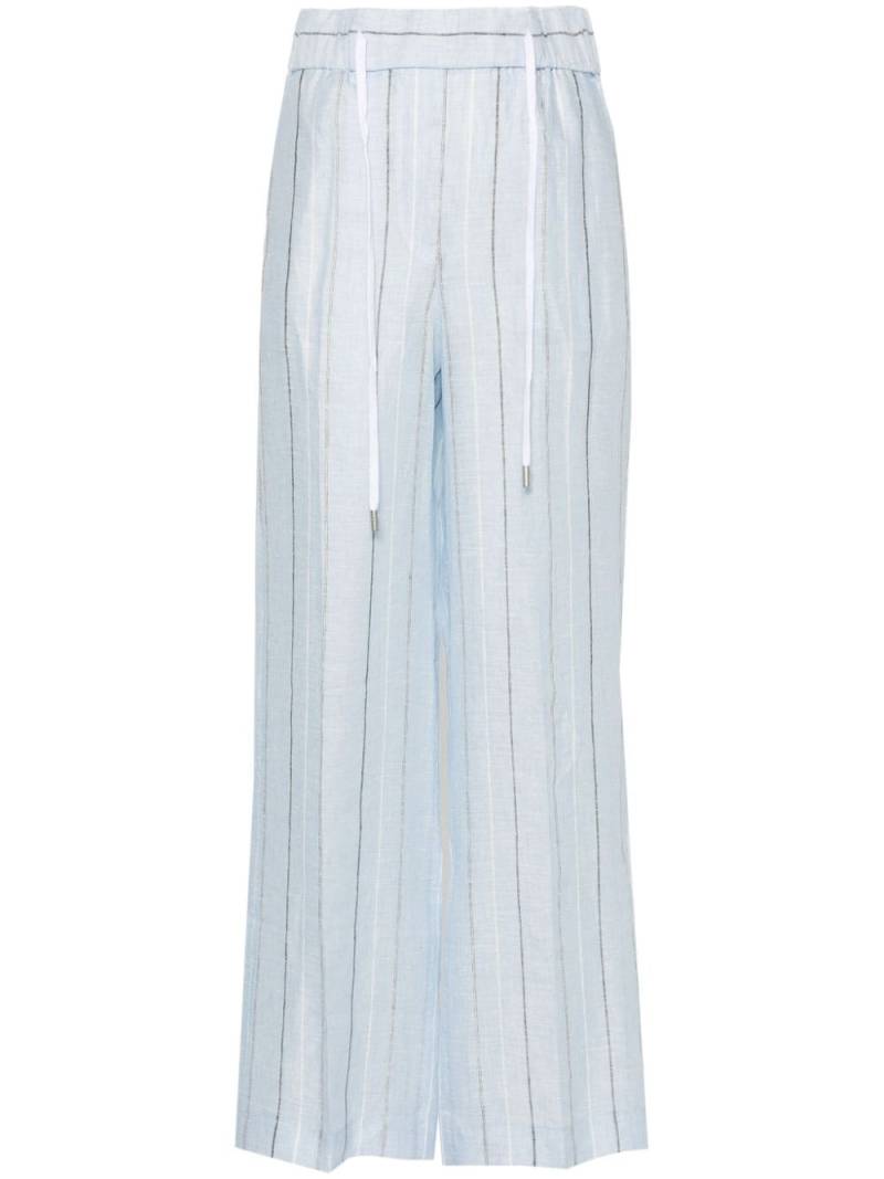 Peserico striped linen trousers - Blue von Peserico