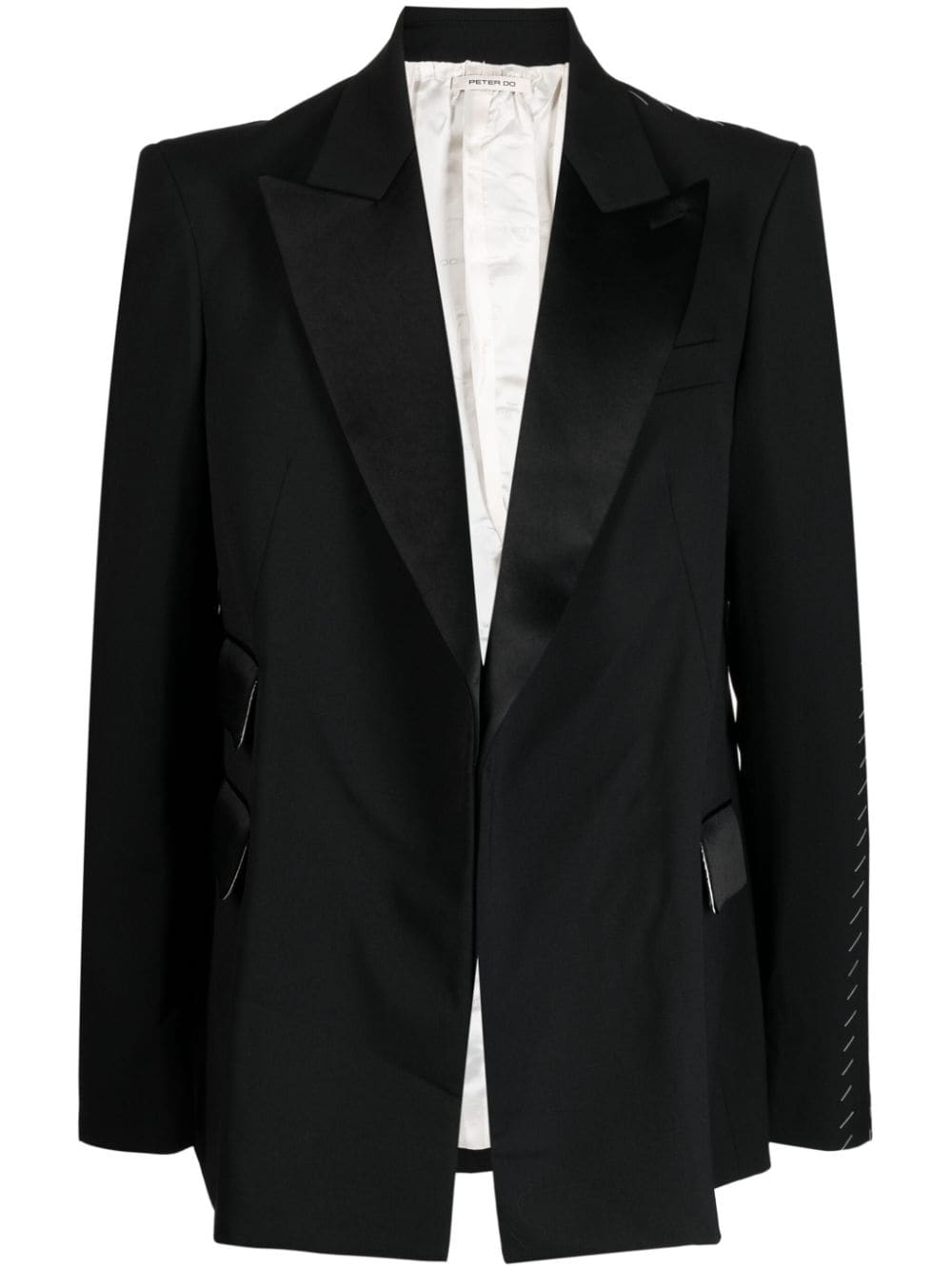 Peter Do satin-trim patch blazer - Black von Peter Do