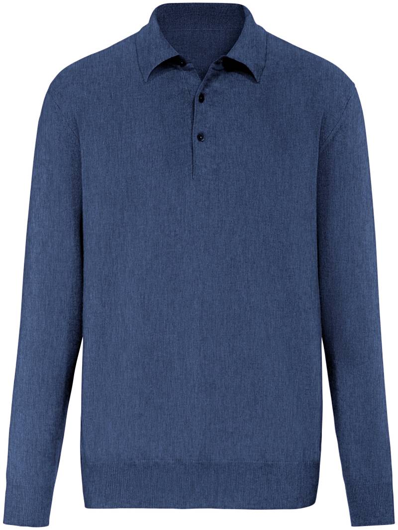 Polo-Pullover aus 100% Premium-Kaschmir Peter Hahn Cashmere blau Größe: 50 von Peter Hahn Cashmere