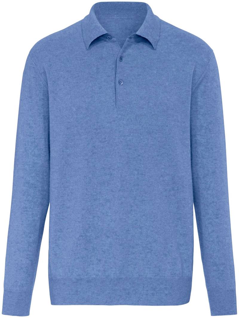 Polo-Pullover aus 100% Premium-Kaschmir Peter Hahn Cashmere blau Größe: 50 von Peter Hahn Cashmere