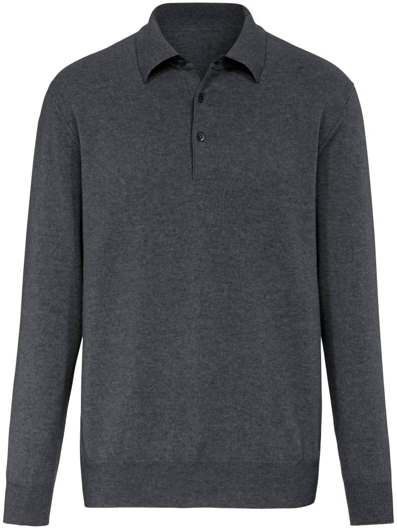 Polo-Pullover aus 100% Premium-Kaschmir Peter Hahn Cashmere grau Größe: 50 von Peter Hahn Cashmere