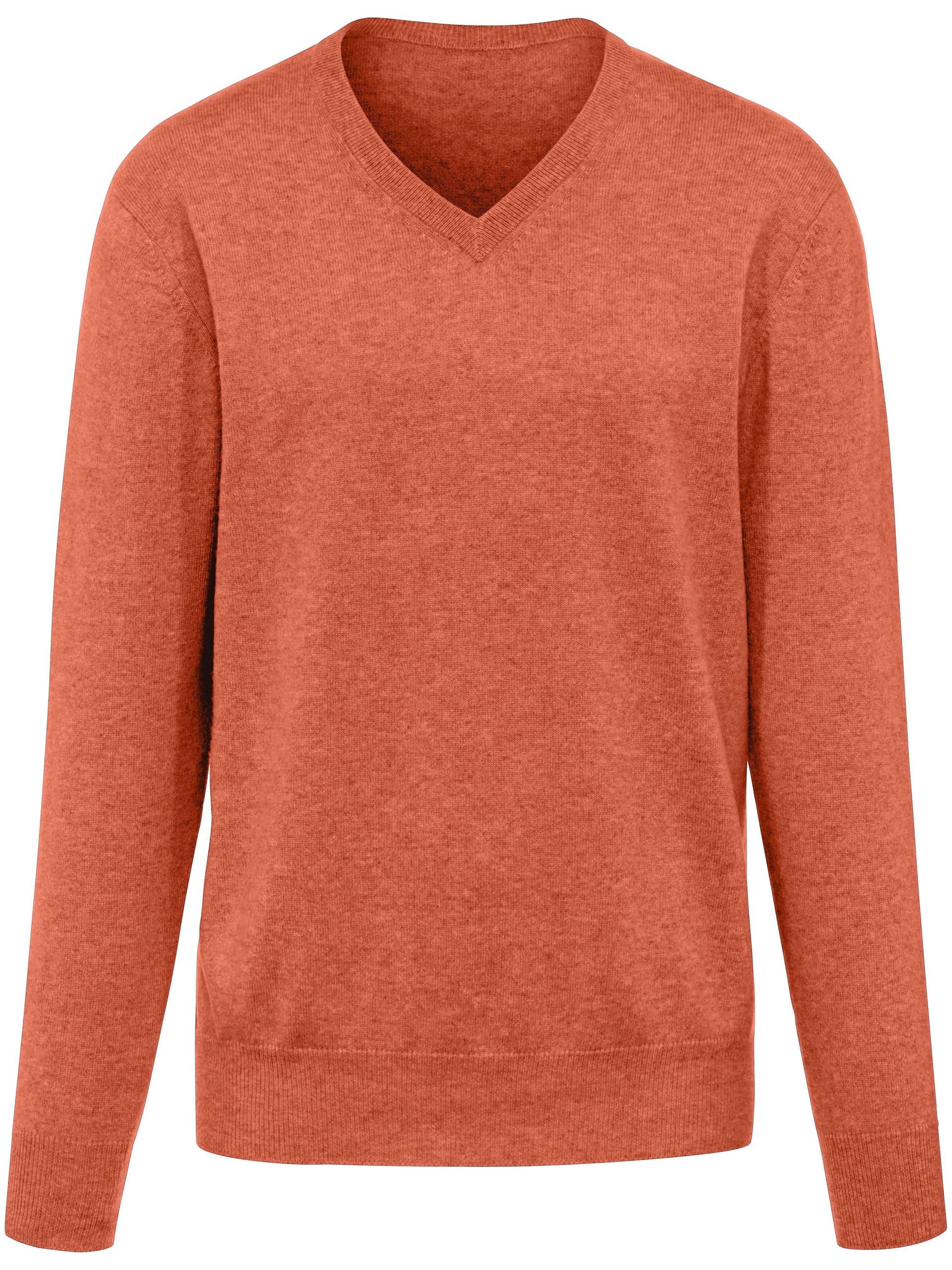 V-Pullover aus 100% Premium-Kaschmir Peter Hahn Cashmere orange Größe: 48 von Peter Hahn Cashmere