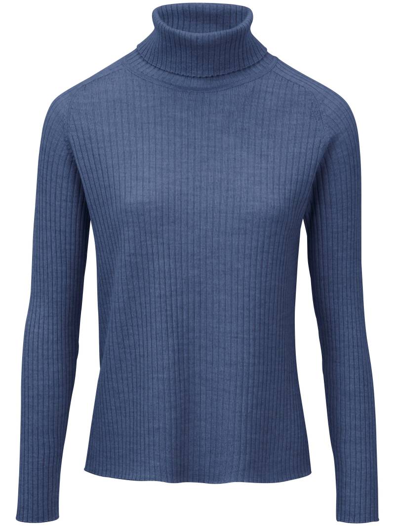 Rollkragen-Pullover aus 100% Schurwolle-Merino Peter Hahn blau Größe: 48 von Peter Hahn