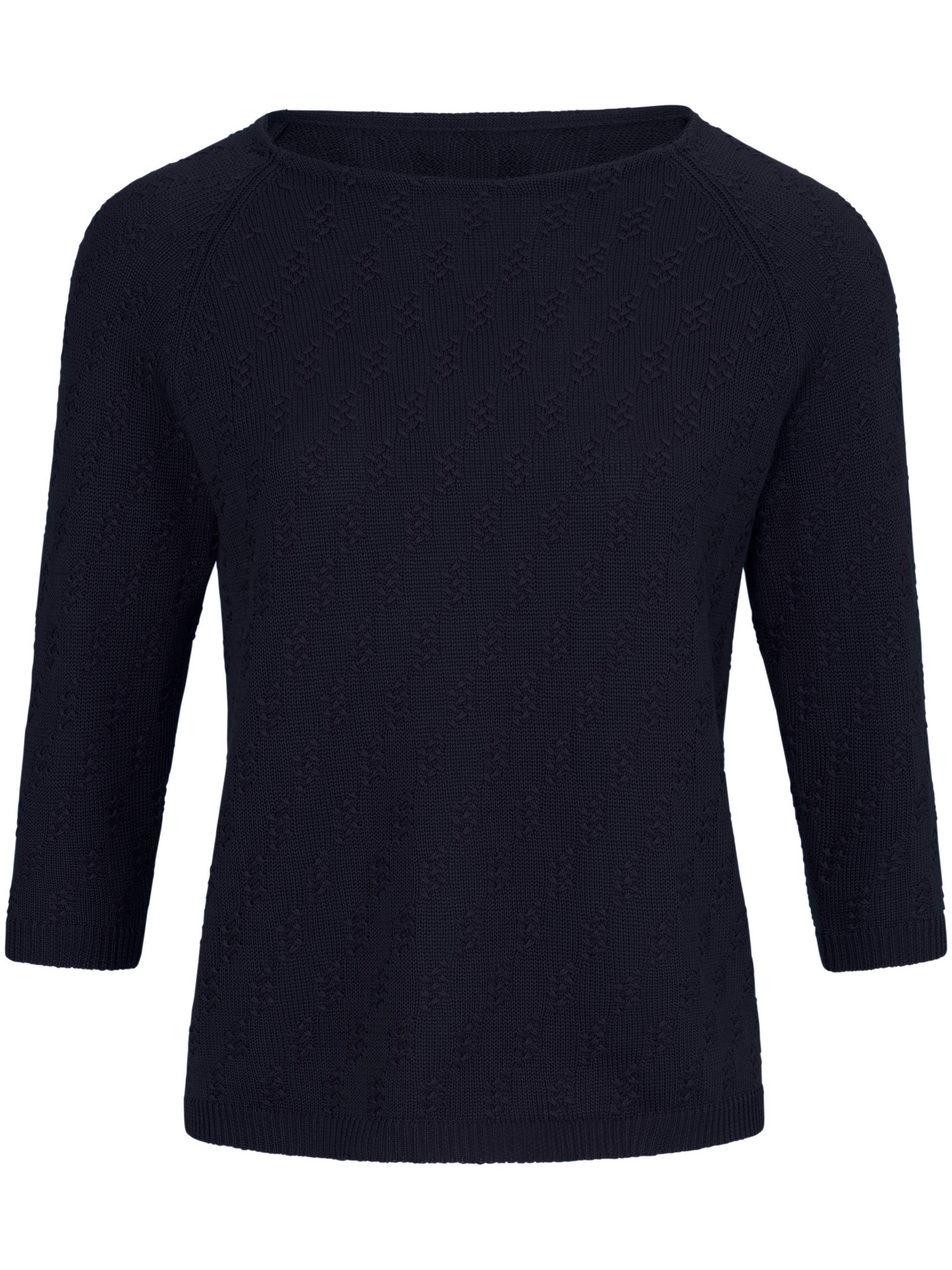 Rundhals-Pullover aus 100% SUPIMA®-Baumwolle Peter Hahn blau Größe: 46 von Peter Hahn