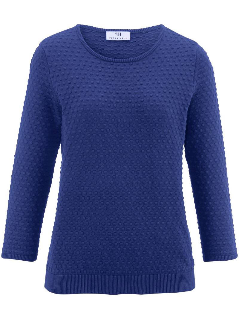 Rundhals-Pullover aus 100% SUPIMA®-Baumwolle Peter Hahn blau Größe: 38 von Peter Hahn