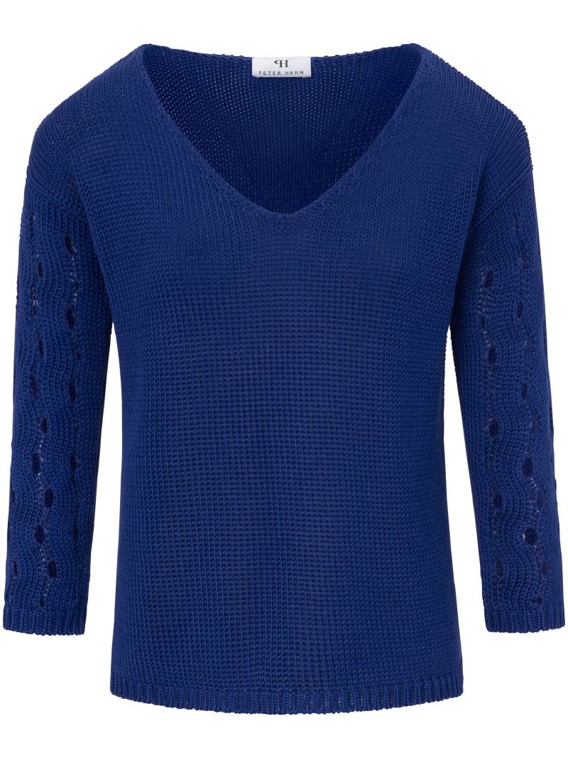 V-Pullover 3/4-Arm Peter Hahn blau Größe: 46 von Peter Hahn