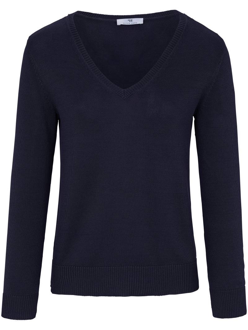 V-Pullover aus 100% SUPIMA®--Baumwolle Peter Hahn blau Größe: 38 von Peter Hahn