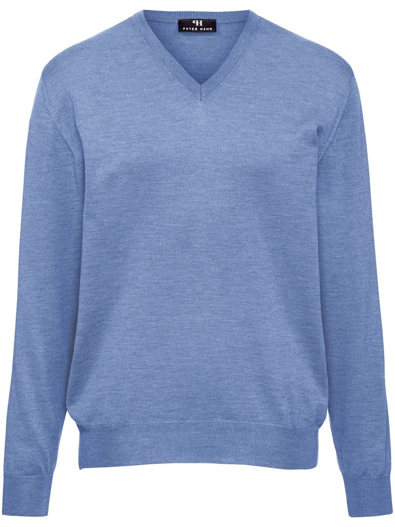 V-Pullover aus 100% Schurwolle-Merino extrafein Peter Hahn blau Größe: 46 von Peter Hahn