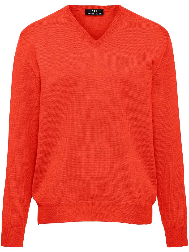 V-Pullover aus 100% Schurwolle-Merino extrafein Peter Hahn orange Größe: 46 von Peter Hahn