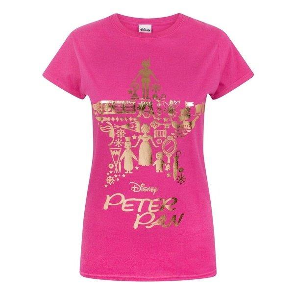 Disney Tshirt Mit Goldfolienaufdruck Damen Pink S von Peter Pan