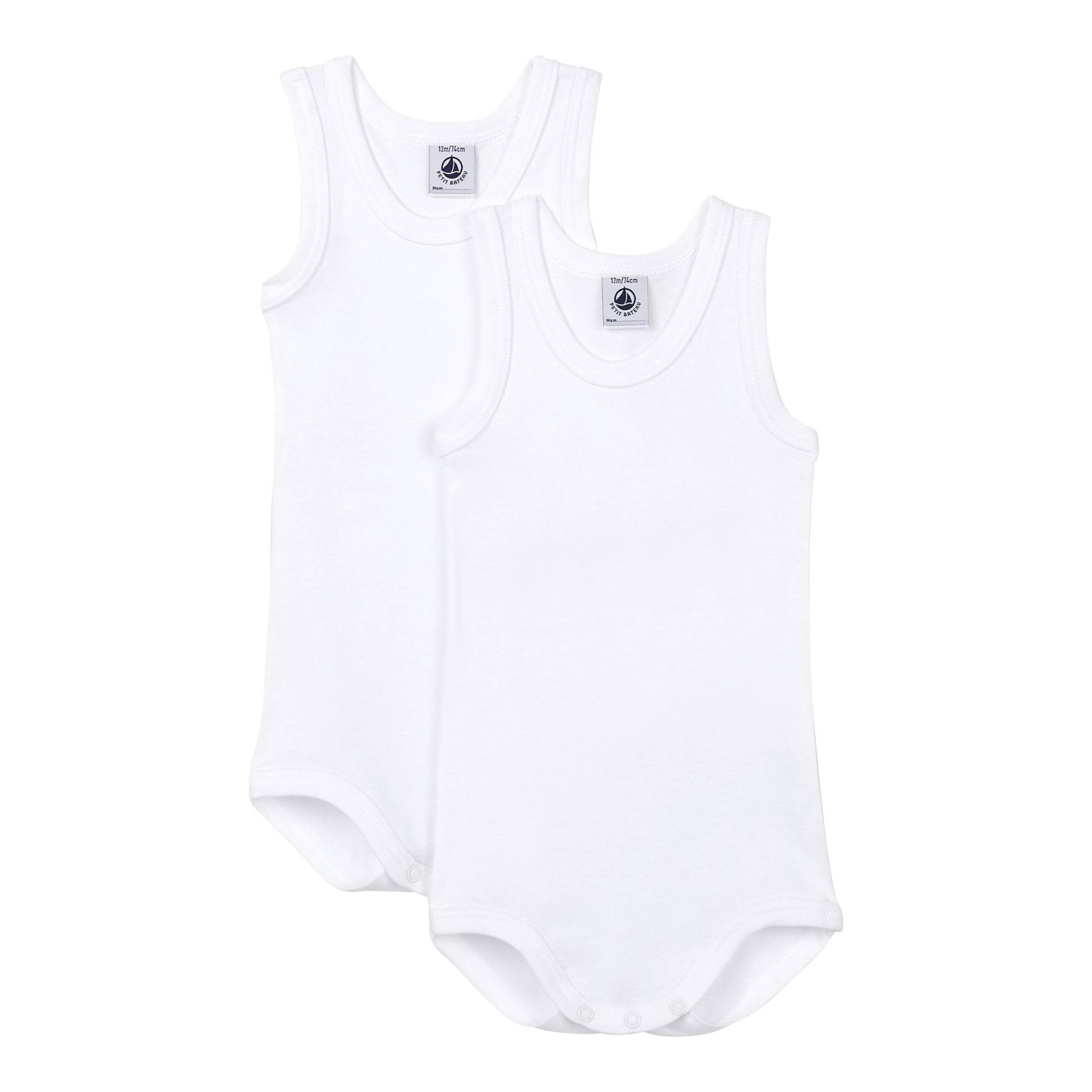 2er-Pack Bodys ohne Arm Uni von Petit Bateau