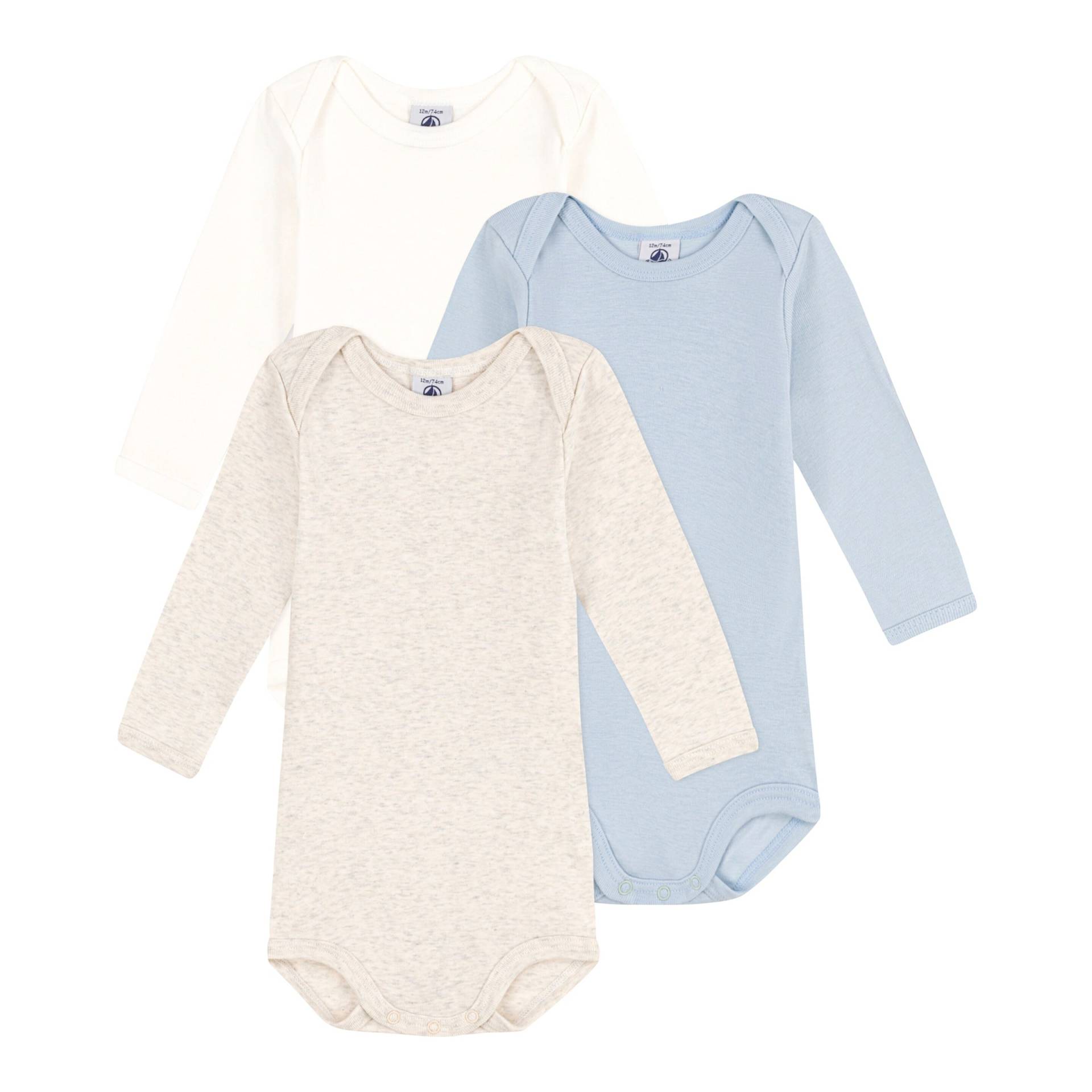 3er-Pack Bodys langarm von Petit Bateau