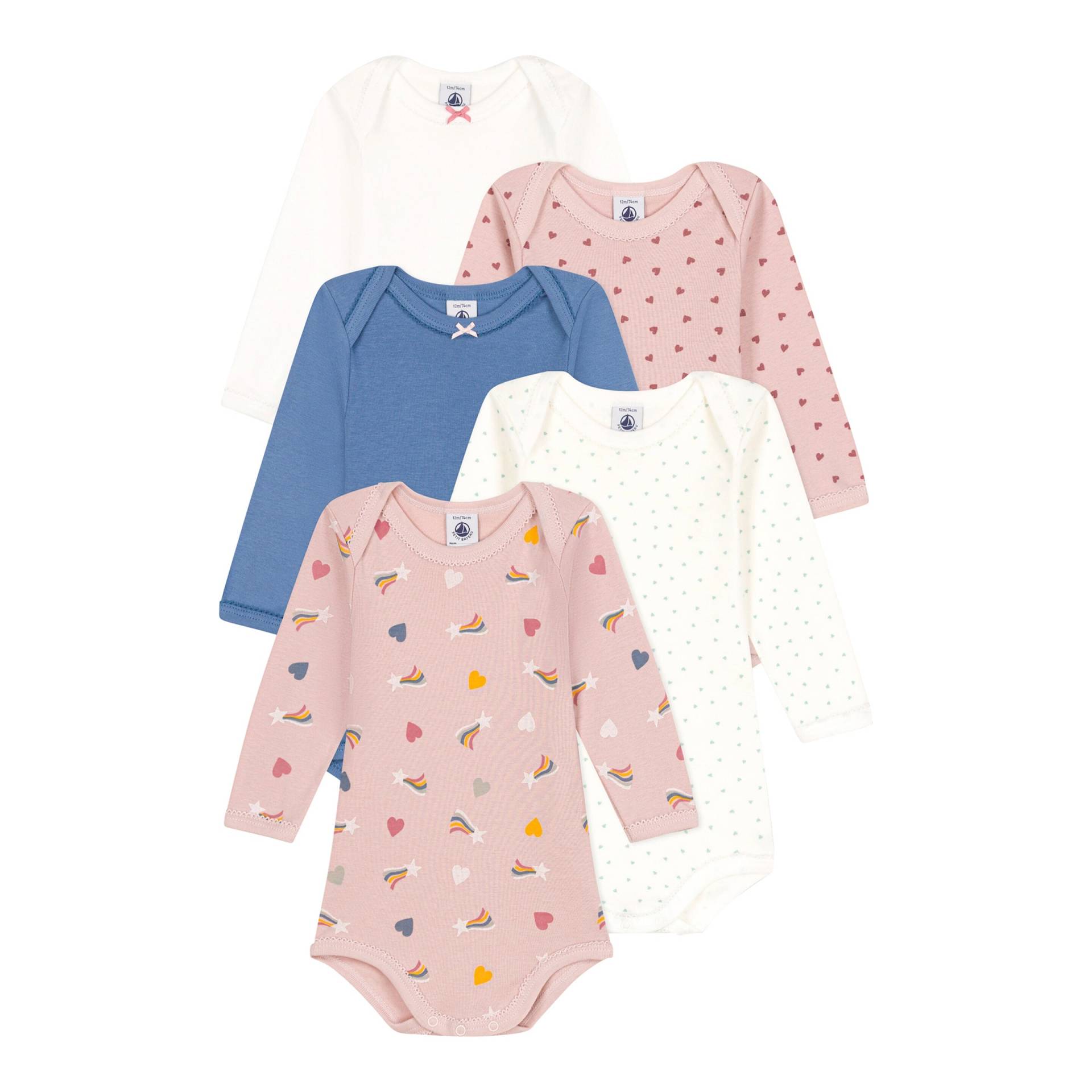 5er-Pack Bodys langarm Herzen Sterne 5er-Pack Bodys langarm Herzen Sterne von Petit Bateau