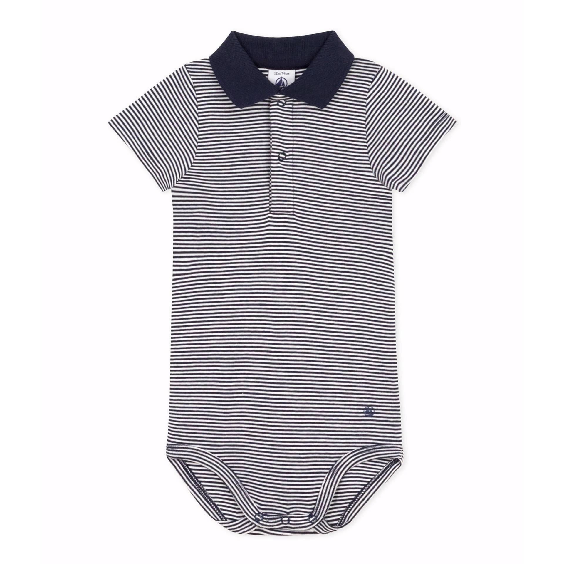 Polo-Body kurzarm Ringel von Petit Bateau