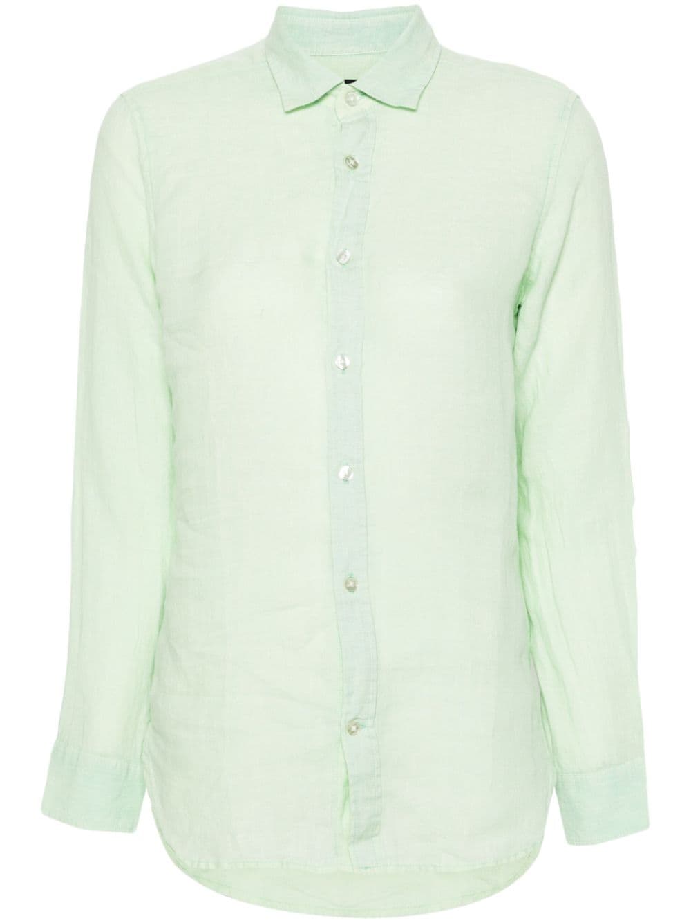 Peuterey button-up linen shirt - Green von Peuterey