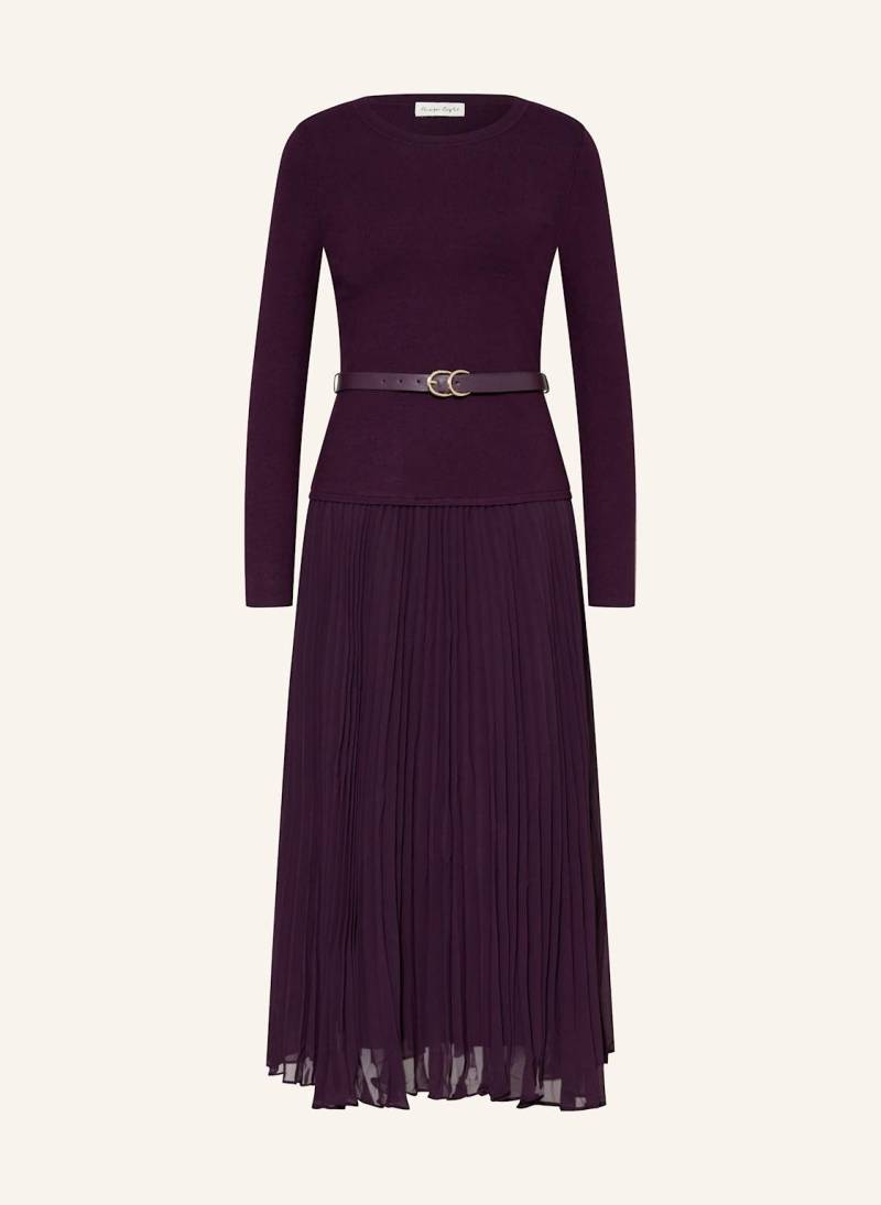 Phase Eight Kleid Kai Im Materialmix Mit Plissees lila von Phase Eight