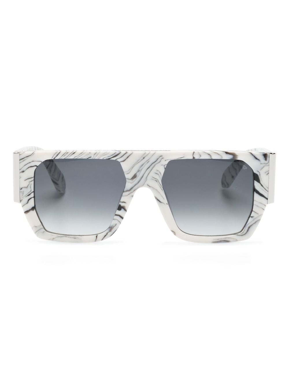 Philipp Plein logo-lettering rectangle-frame sunglasses - White von Philipp Plein