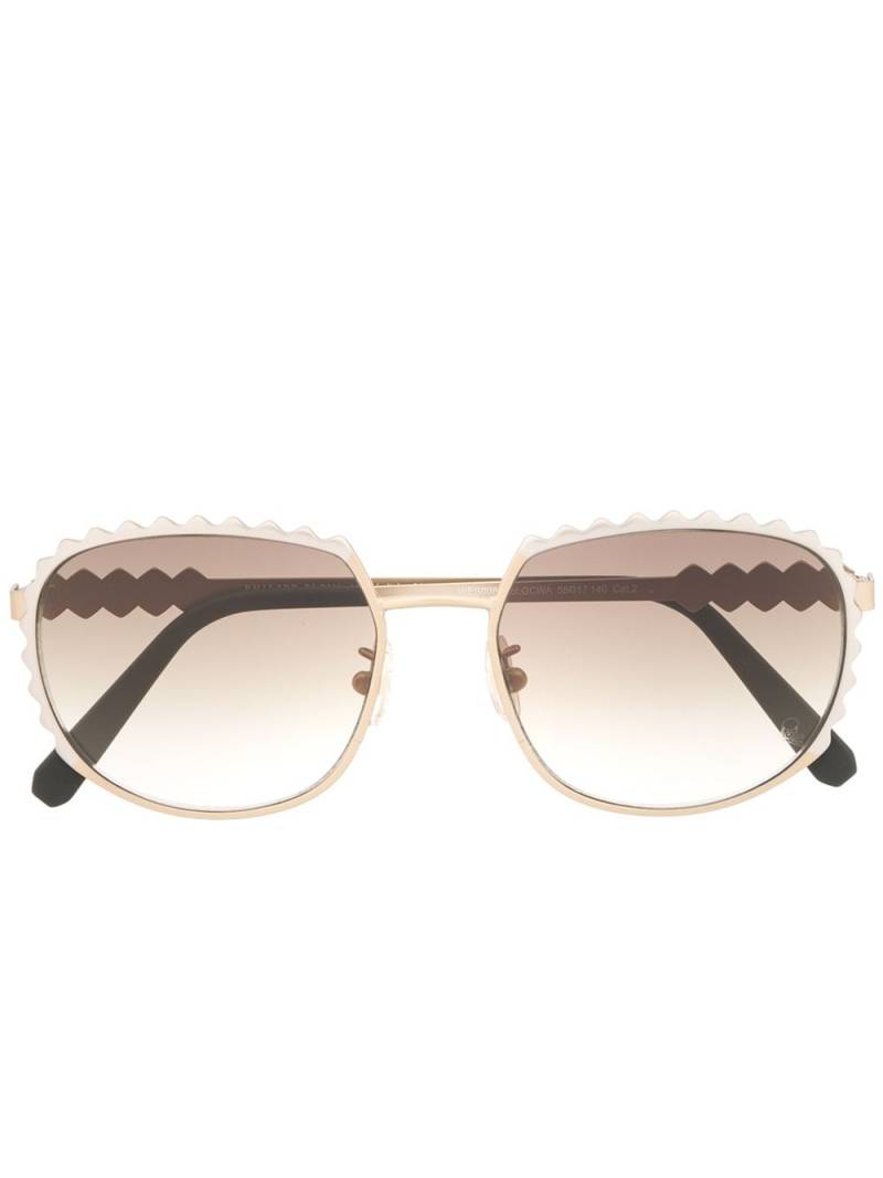 Philipp Plein scalloped frame sunglasses - Gold von Philipp Plein