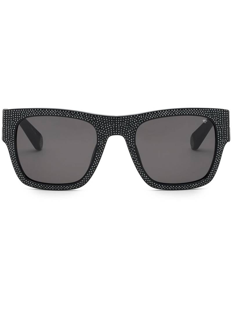 Philipp Plein square-frame crystal-embellishment sunglasses - Black von Philipp Plein