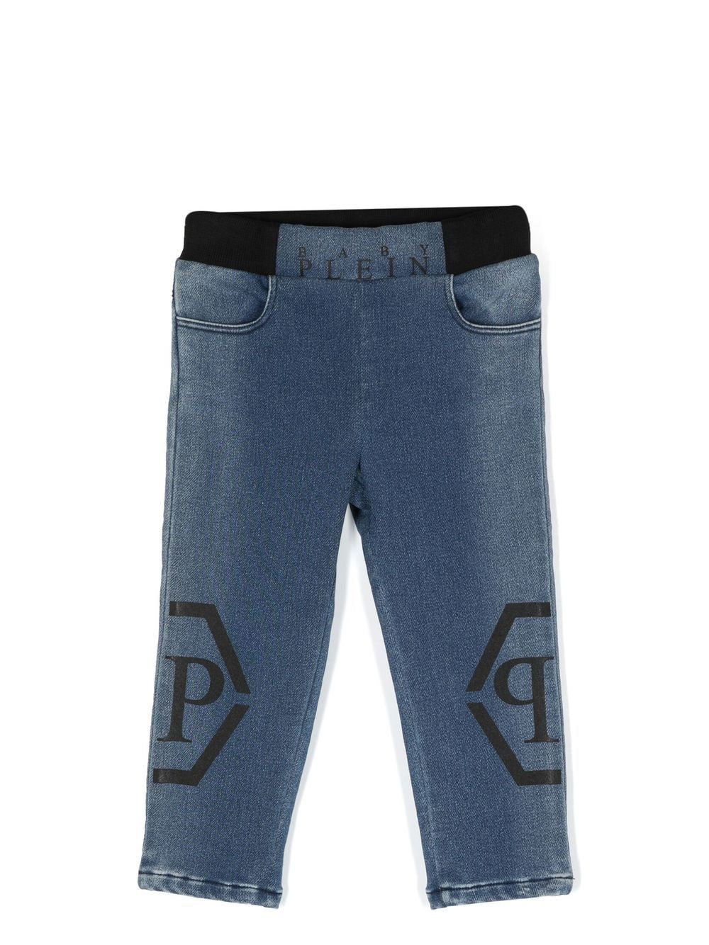 Philipp Plein Junior Plein logo-print jeans - Blue von Philipp Plein Junior