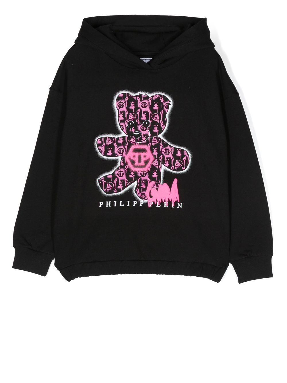 Philipp Plein Junior Teddy Bear logo-print hoodie - Black von Philipp Plein Junior