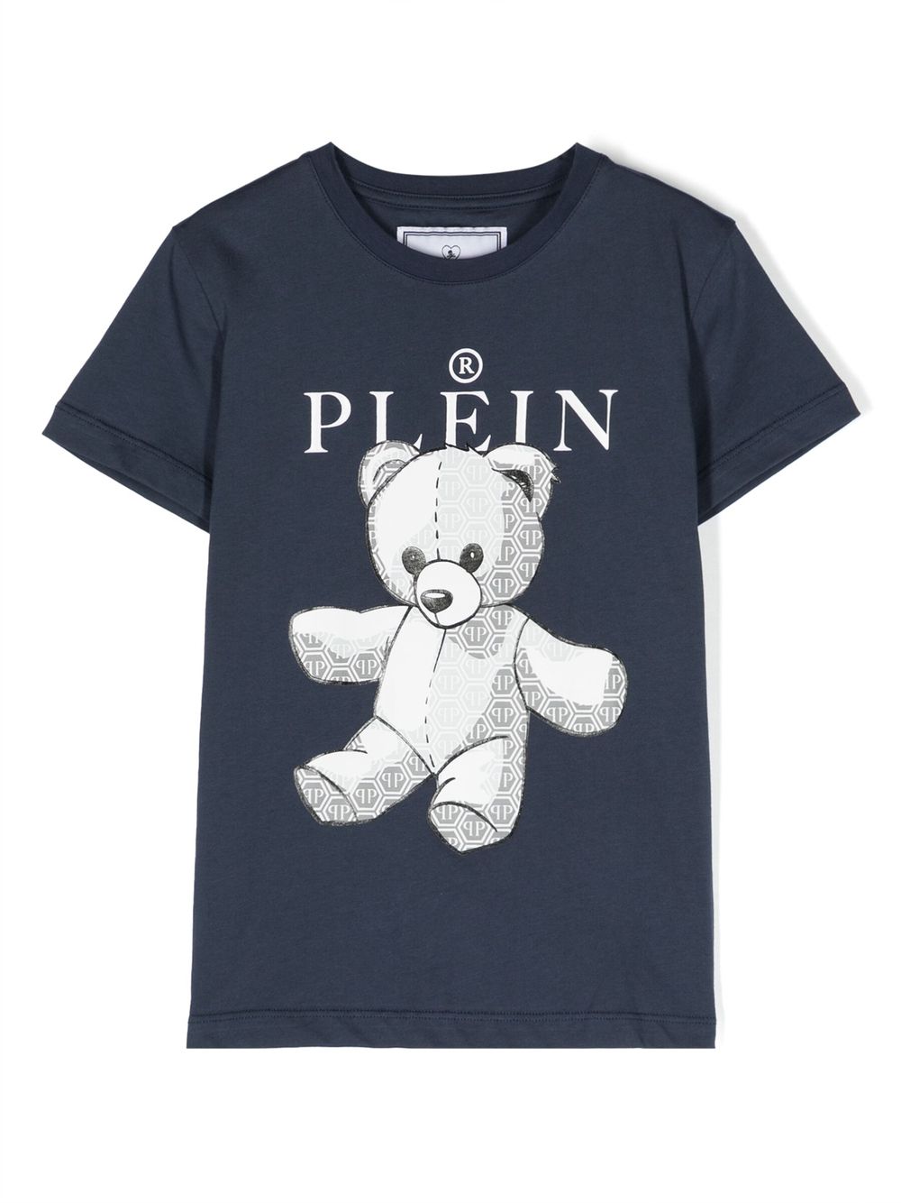 Philipp Plein Junior bear-motif cotton T-shirt - Blue von Philipp Plein Junior