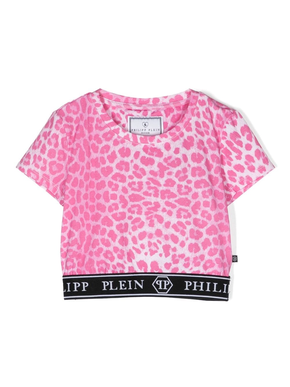 Philipp Plein Junior leopard-print T-shirt - Pink von Philipp Plein Junior