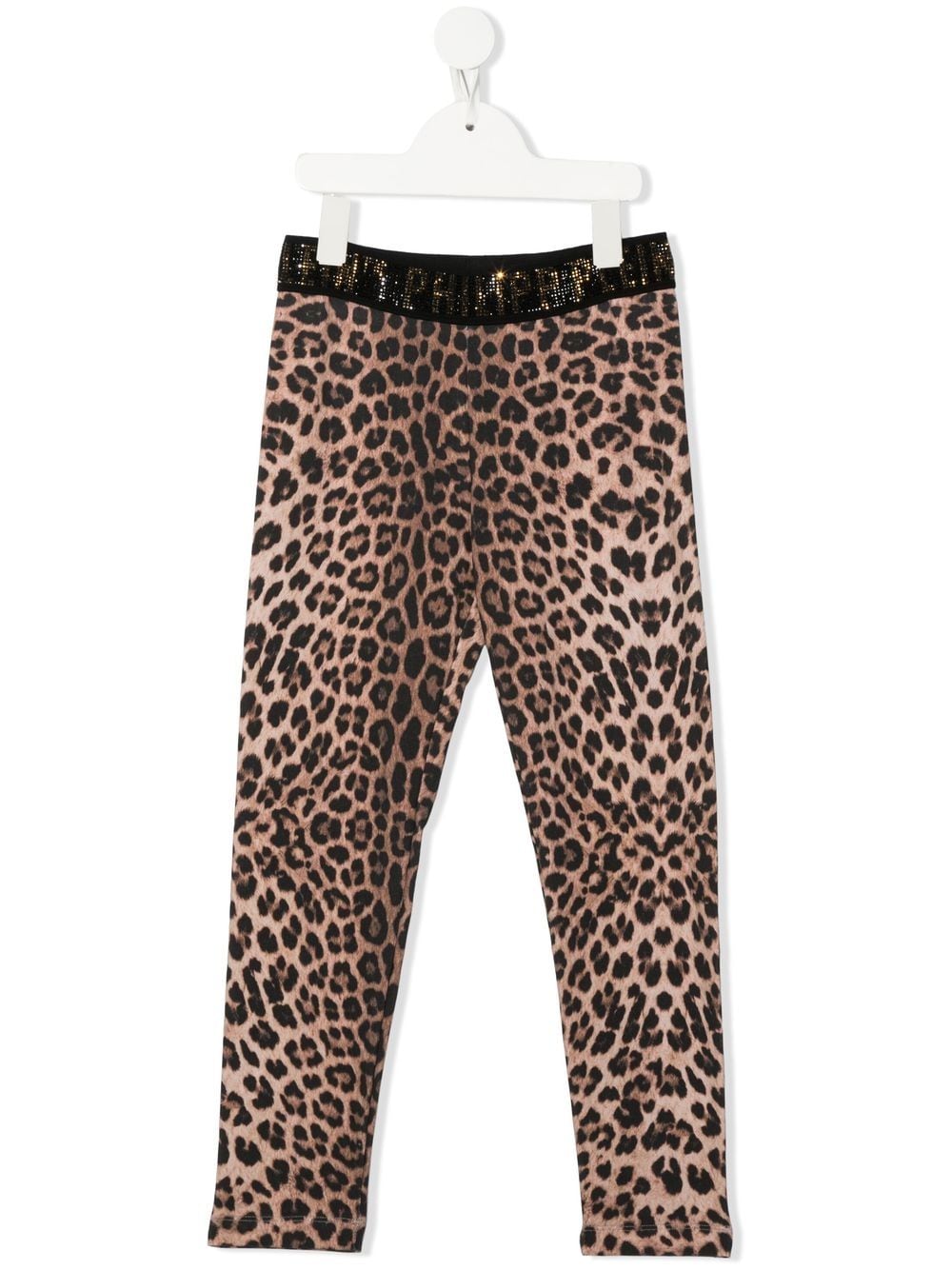 Philipp Plein Junior leopard-print logo-waist leggings - Brown von Philipp Plein Junior