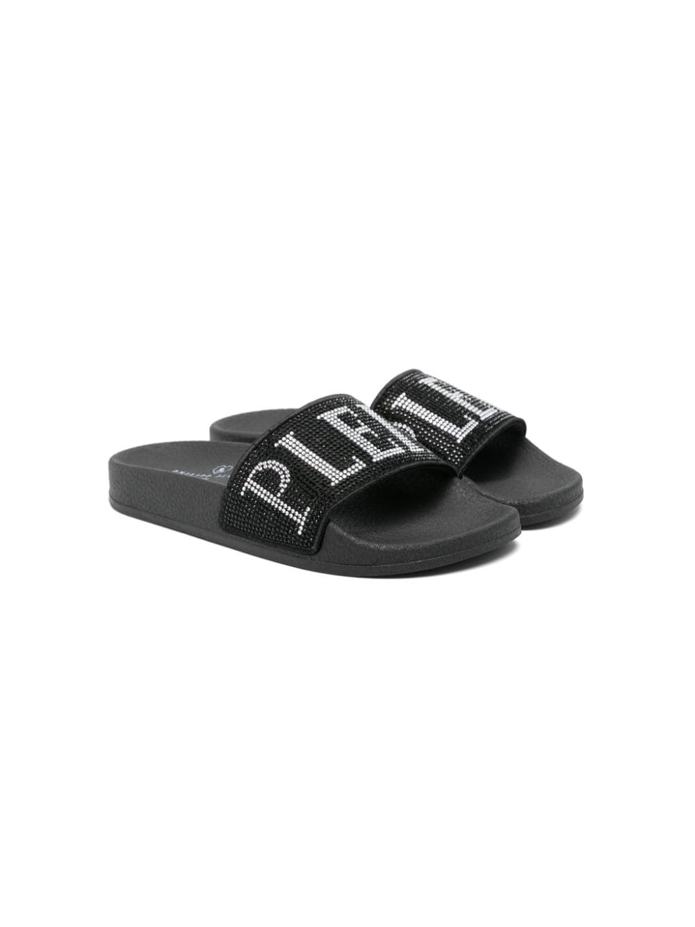 Philipp Plein Junior logo crystal-embellished slides - Black von Philipp Plein Junior