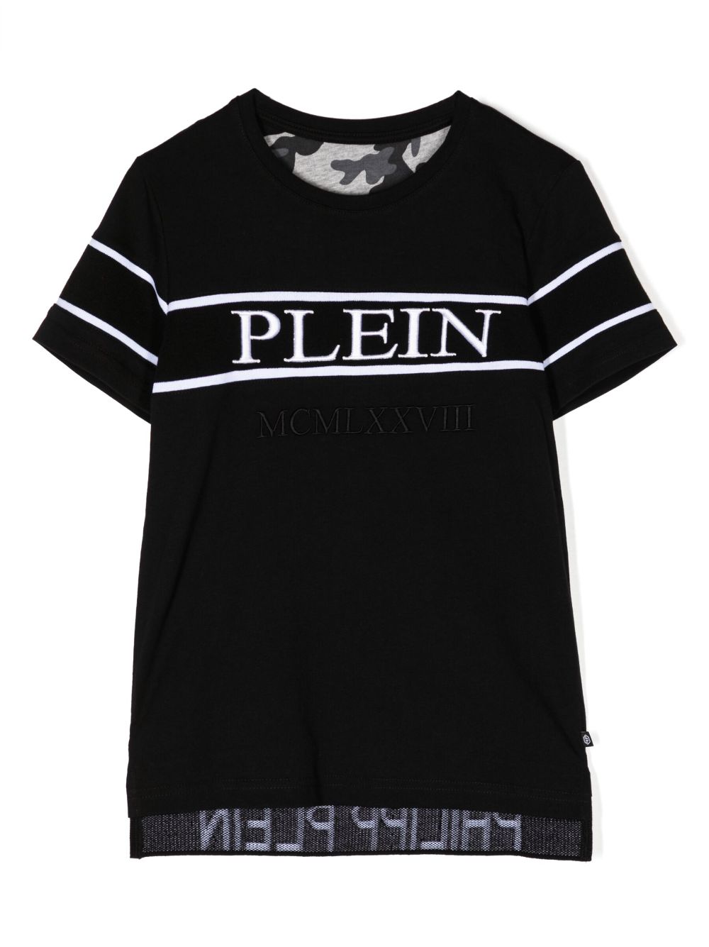 Philipp Plein Junior logo-embroidered cotton T-shirt - Black von Philipp Plein Junior