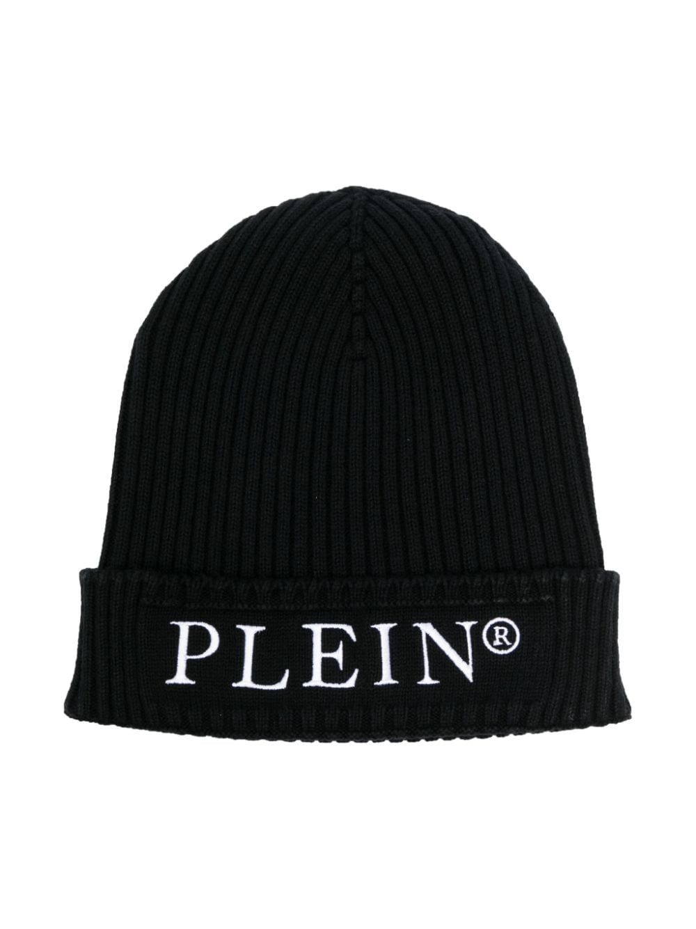 Philipp Plein Junior logo-embroidered ribbed-knit beanie - Black von Philipp Plein Junior