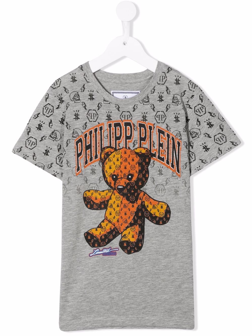 Philipp Plein Junior logo graphic print T-shirt - Grey von Philipp Plein Junior