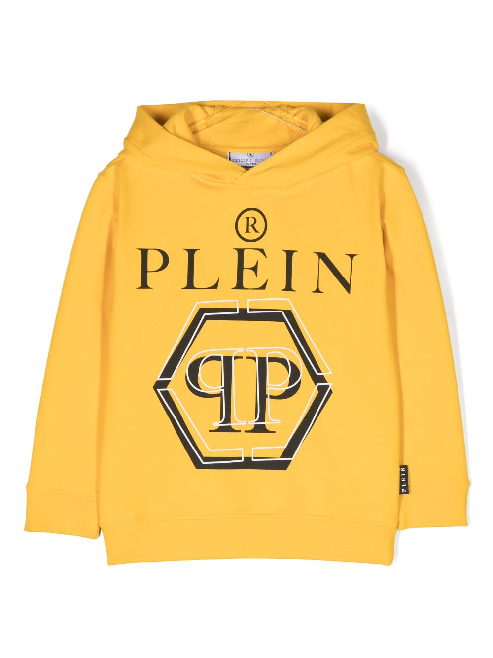 Philipp Plein Junior logo-print cotton hoodie - Yellow von Philipp Plein Junior