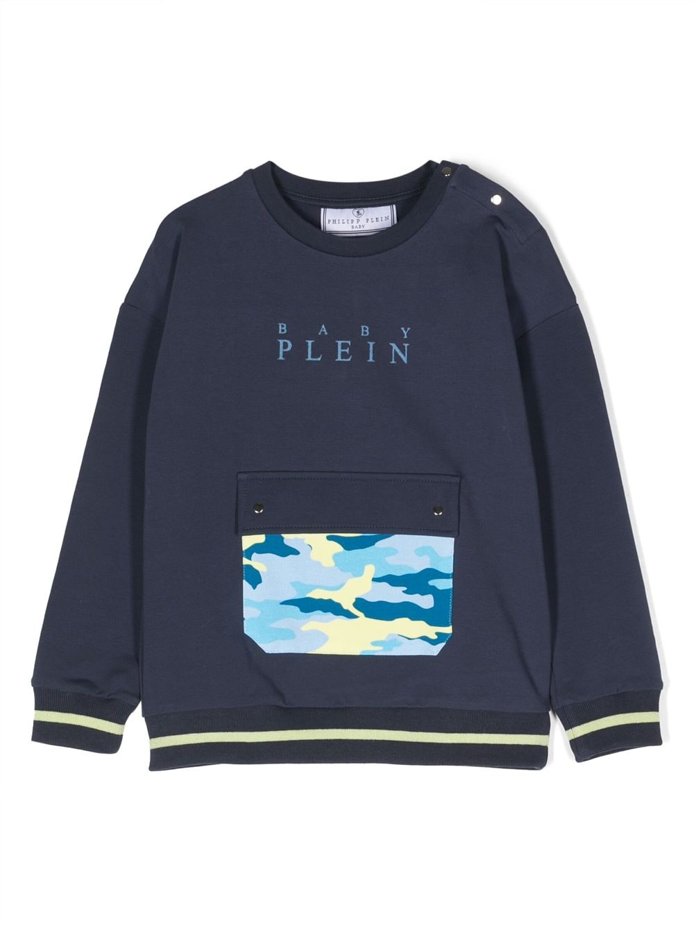 Philipp Plein Junior logo-print crew-neck sweatshirt - Blue von Philipp Plein Junior