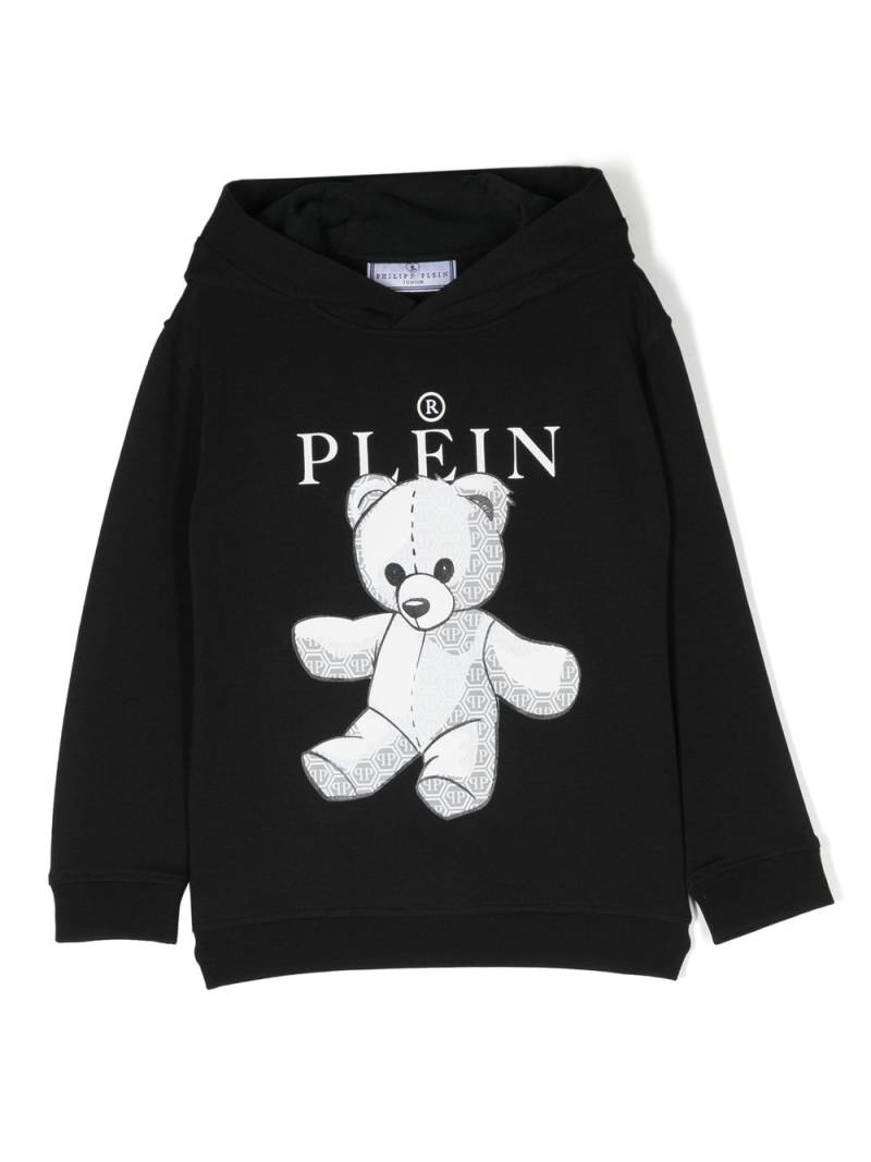 Philipp Plein Junior logo-print hoodie - Black von Philipp Plein Junior