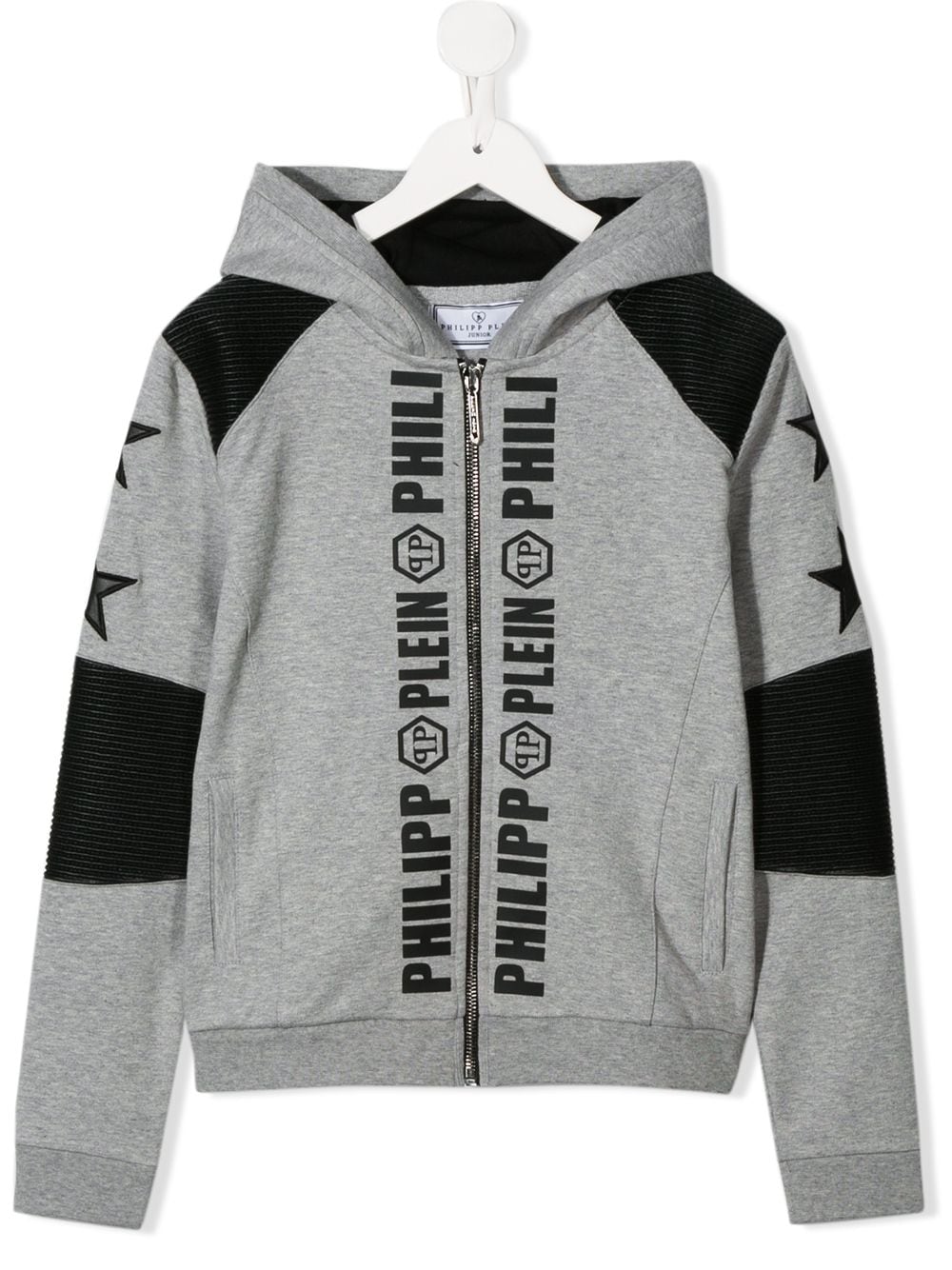 Philipp Plein Junior logo print hoodie - Grey von Philipp Plein Junior