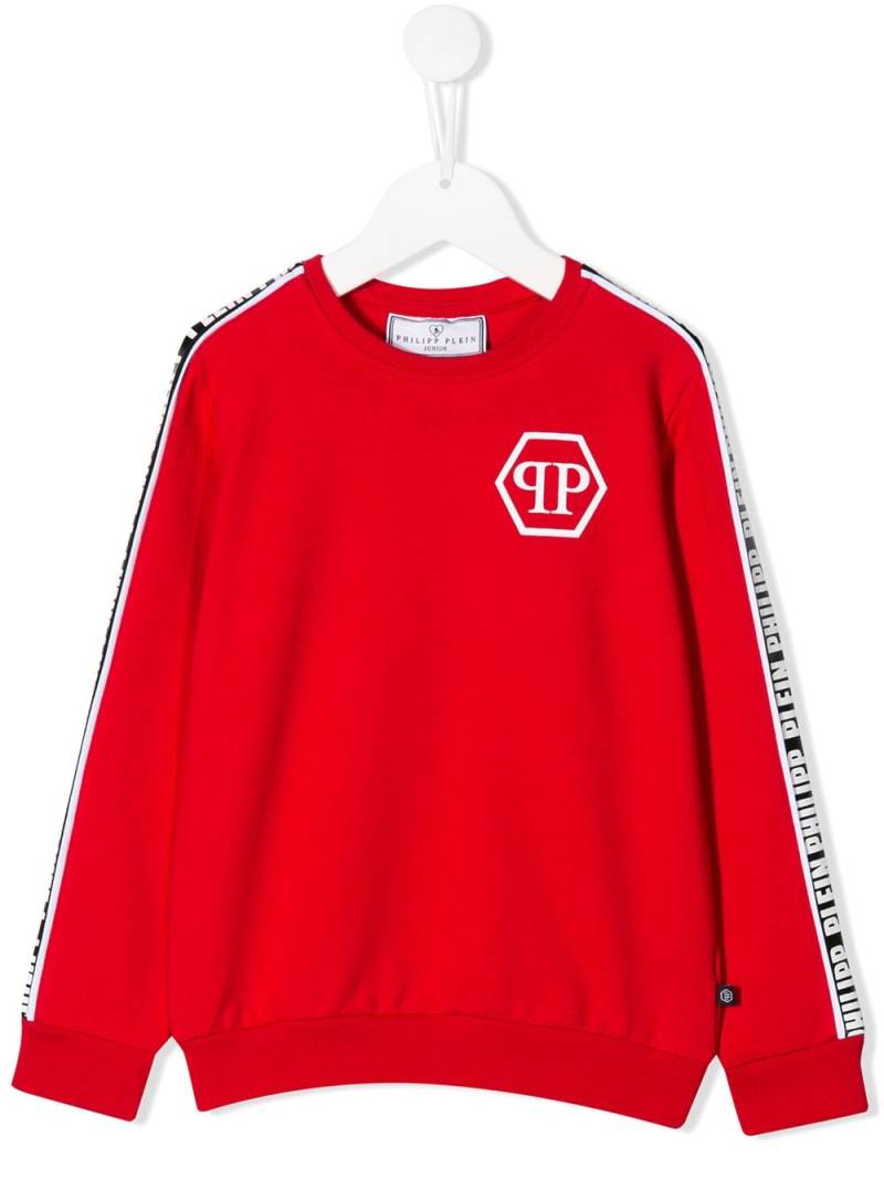 Philipp Plein Junior logo tape sweatshirt - Red von Philipp Plein Junior