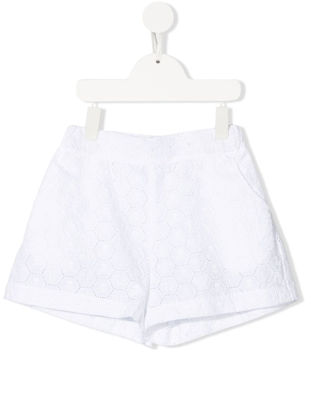 Philipp Plein Junior monogram-detail elasticated shorts - White von Philipp Plein Junior