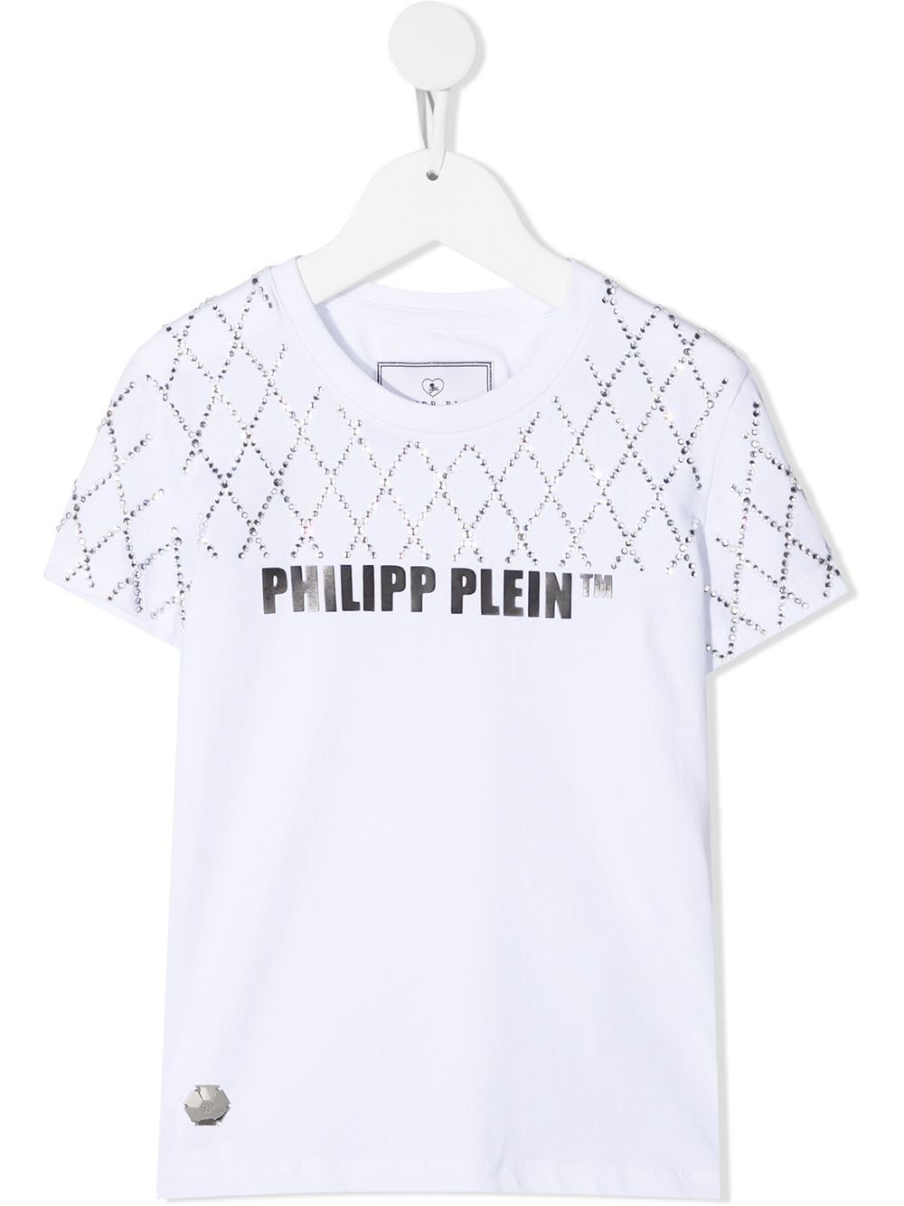 Philipp Plein Junior rhinestone-embellished short sleeved T-shirt - White von Philipp Plein Junior