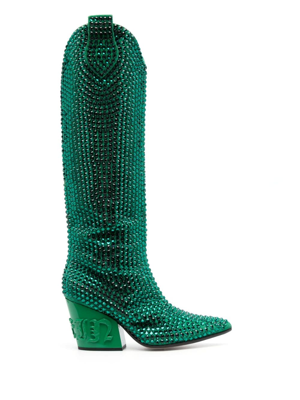 Philipp Plein 75mm crystal-embellished boots - Green von Philipp Plein