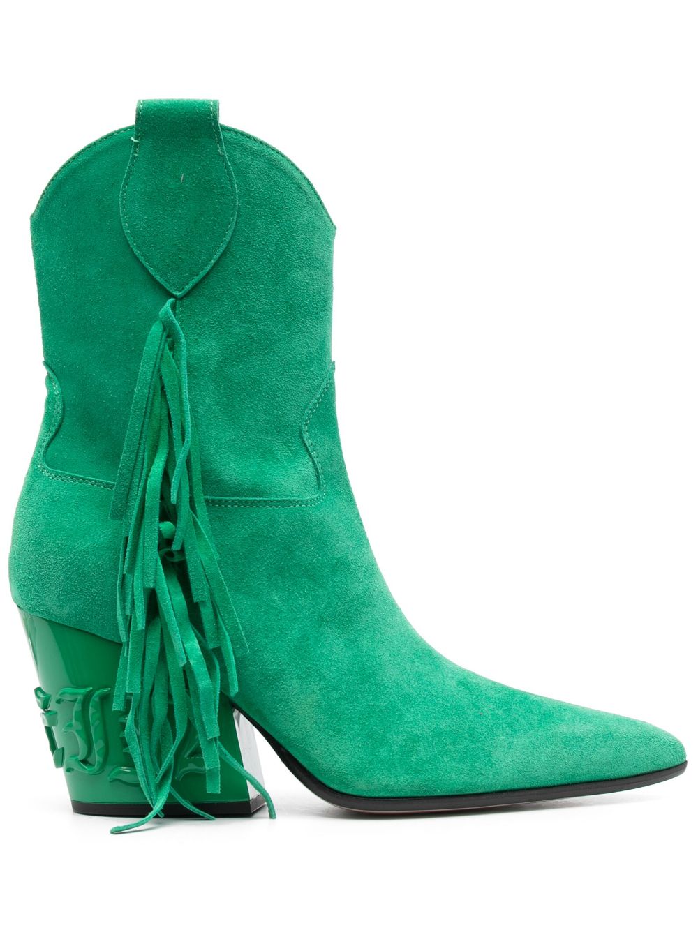 Philipp Plein 75mm fringe-detailed suede boots - Green von Philipp Plein