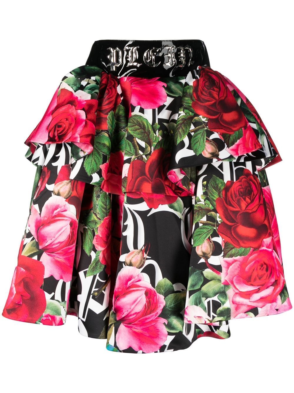 Philipp Plein Blossom floral-print skirt - Black von Philipp Plein