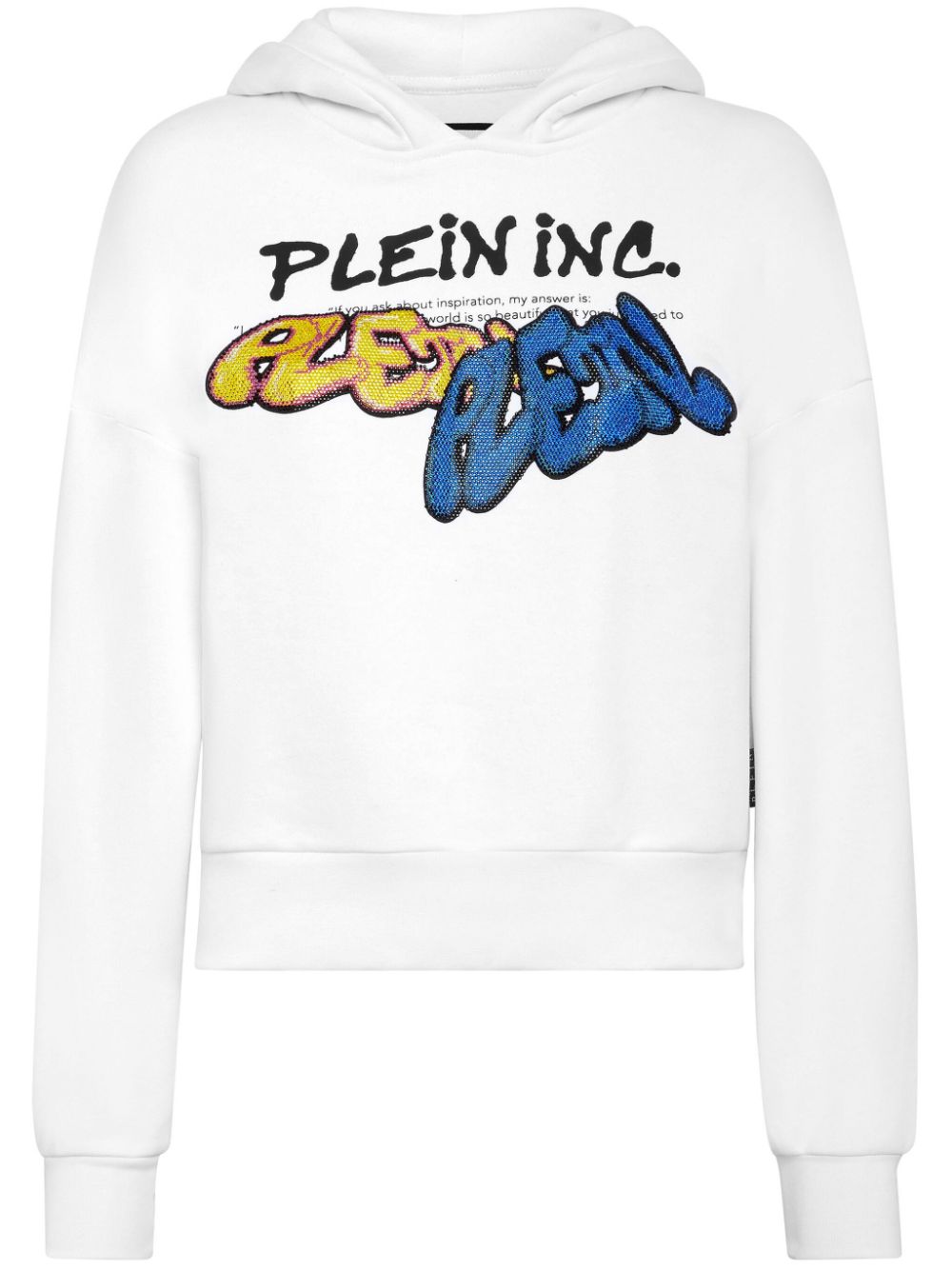 Philipp Plein Bombing Graffiti-print long-sleeve hoodie - White von Philipp Plein