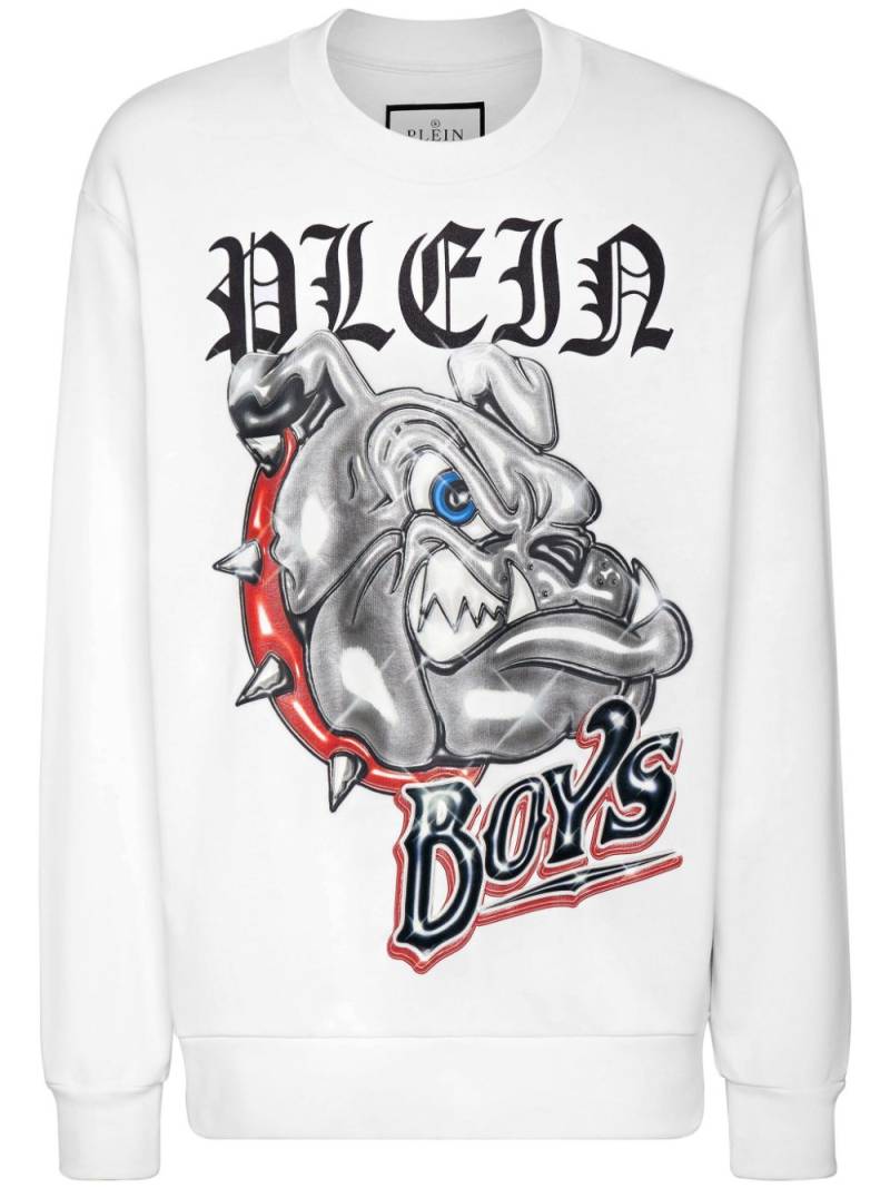Philipp Plein Bulldogs logo-print cotton sweatshirt - White von Philipp Plein