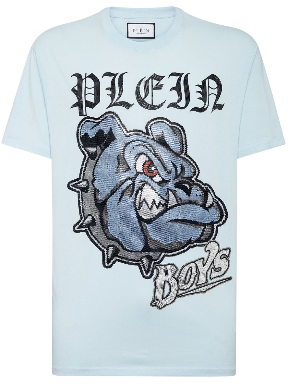 Philipp Plein Bulldogs-print cotton T-shirt - Blue von Philipp Plein