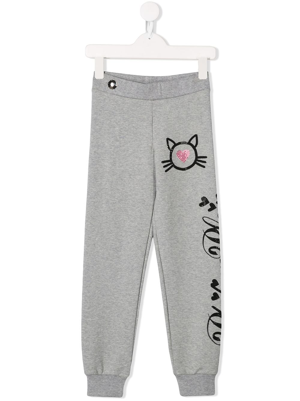 Philipp Plein Junior Crystal Cat track pants - Grey von Philipp Plein Junior