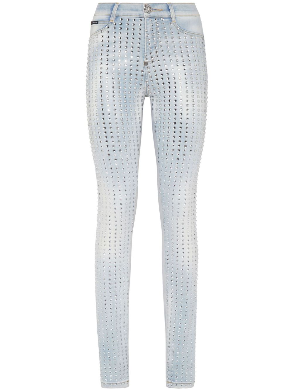 Philipp Plein Crystal Pinstripe high-rise jeggings - Blue von Philipp Plein