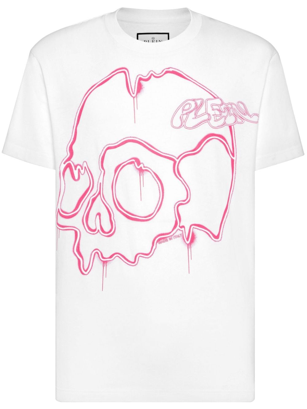 Philipp Plein Dripping Skull cotton T-shirt - White von Philipp Plein