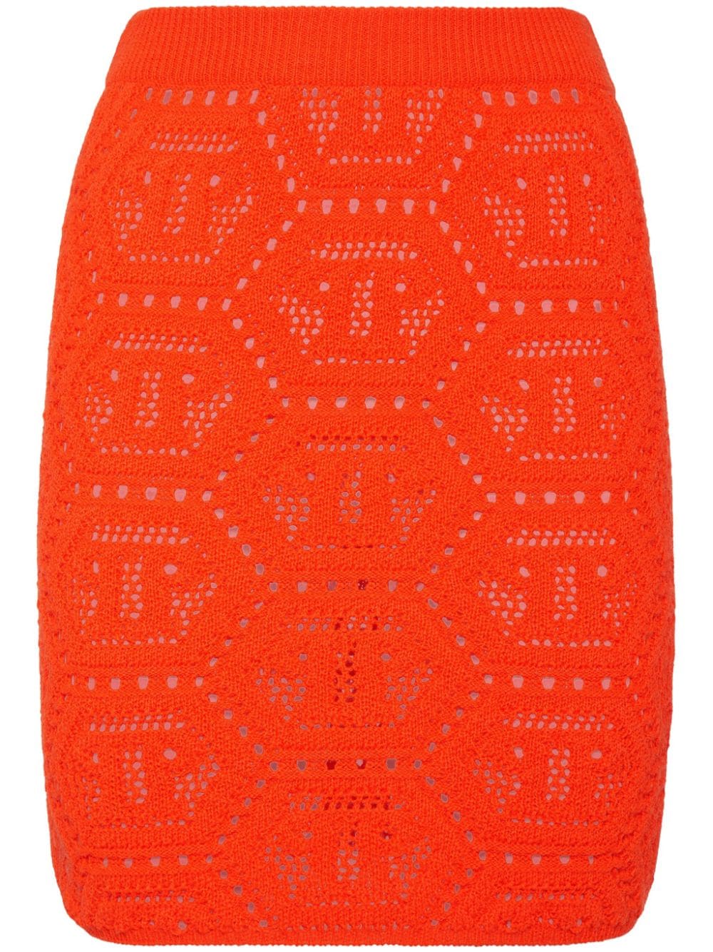 Philipp Plein Fluo Knit monogram miniskirt - Orange von Philipp Plein